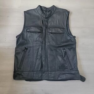 Genuine Harley Davidson Men’s Foster Leather Vest L Black